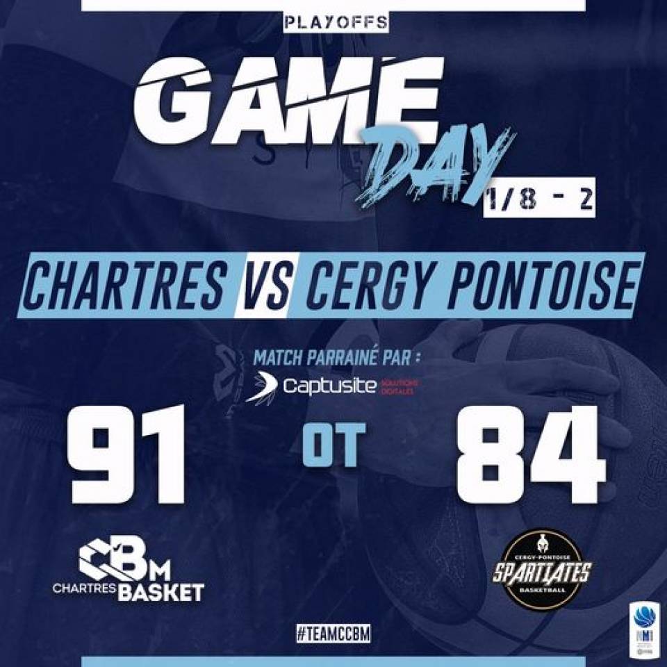 Vainqueur de Cergy en 1/8 retour 91-84