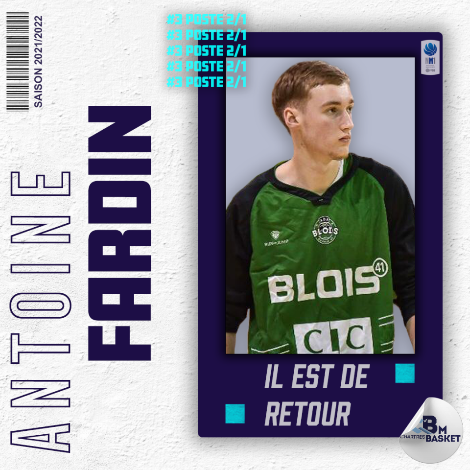 Saison 2021-2022 : Antoine Fardin, un jeune de retour à Chartres