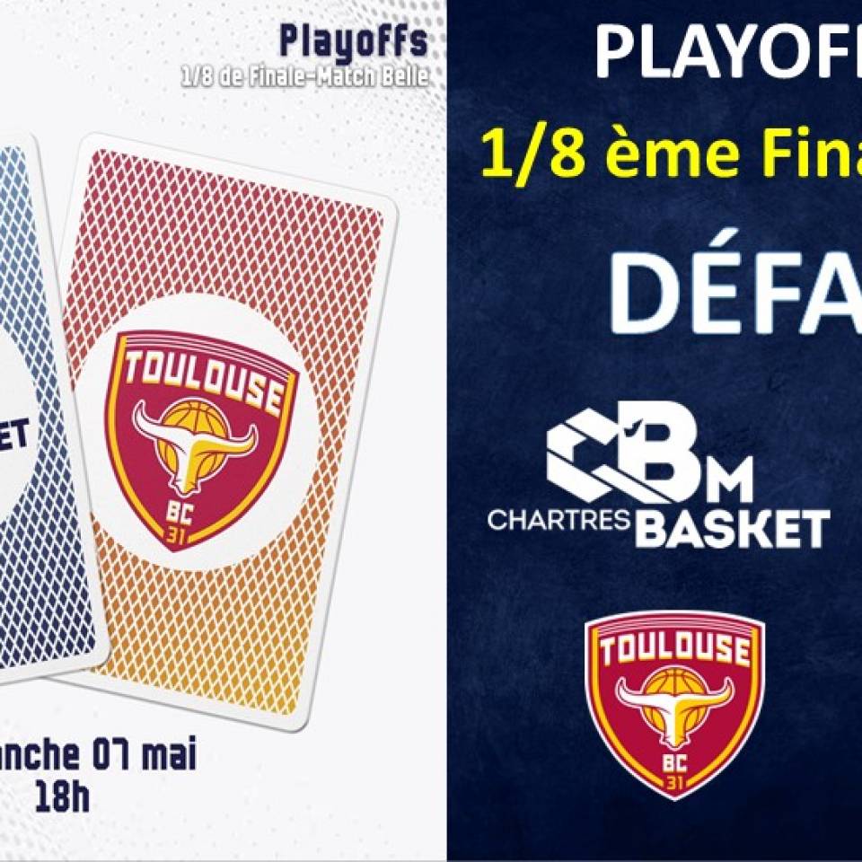 Défaite ce soir lors de la belle contre Toulouse en 1/8ème de finale des playoffs .