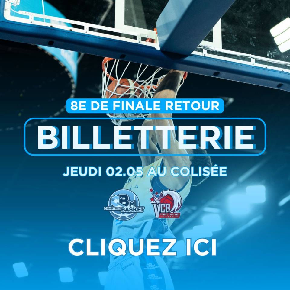 🎟️ La billetterie est en ligne !

Après avoir terminé 2èmes de la saison régulière, notre #TeamCCBM jouera le match 2 des 8èmes de finale de PlayOffs jeudi 2 mai au Colisée ! 

Pour ce match exceptionnel, @tayc clôturera la soirée avec un showcase de FOLIE !

Notre billetterie est déjà en ligne et n'attend plus que vous ! RDV ici : www.old.ccbm.fr

#basketnm1 #nm1 #basketball #basketchartres #passionbasket #chartres #eureetloir #PourLaProB #objectifproB