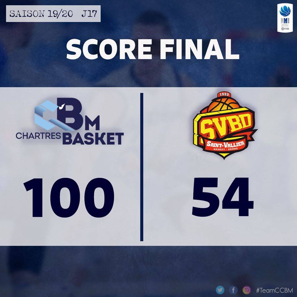 Superbe Victoire contre St Vallier 100-54