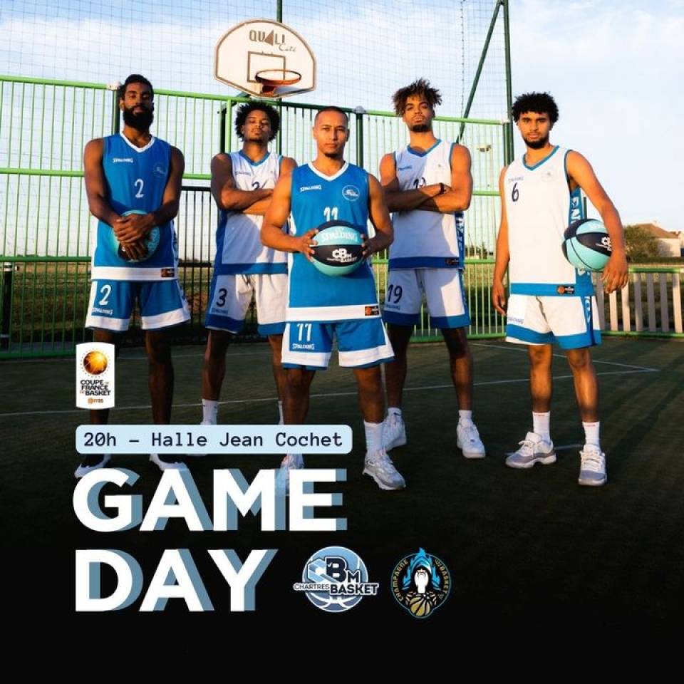 🏀 Gameday CDF

🆚 Champagne Basket 
🎟️ https://bit.ly/44V1Zdw
⌚️20h
📍Halle Jean Cochet
📺 chartrestv.fr

ℹ️ Les infos à connaître
➖ Ouverture des portes à 19h
➖ Parking grand public à l'hippodrome
➖ Buvette ouverte possibilité de payer par carte bleue !

On vous attend nombreux pour ce match de Coupe de France !

La #teamccbm a besoin de vous !

📷 @westcoo

#basketnm1 #cdf #basketball #basketchartres #passionbasket #chartres #eureetloir