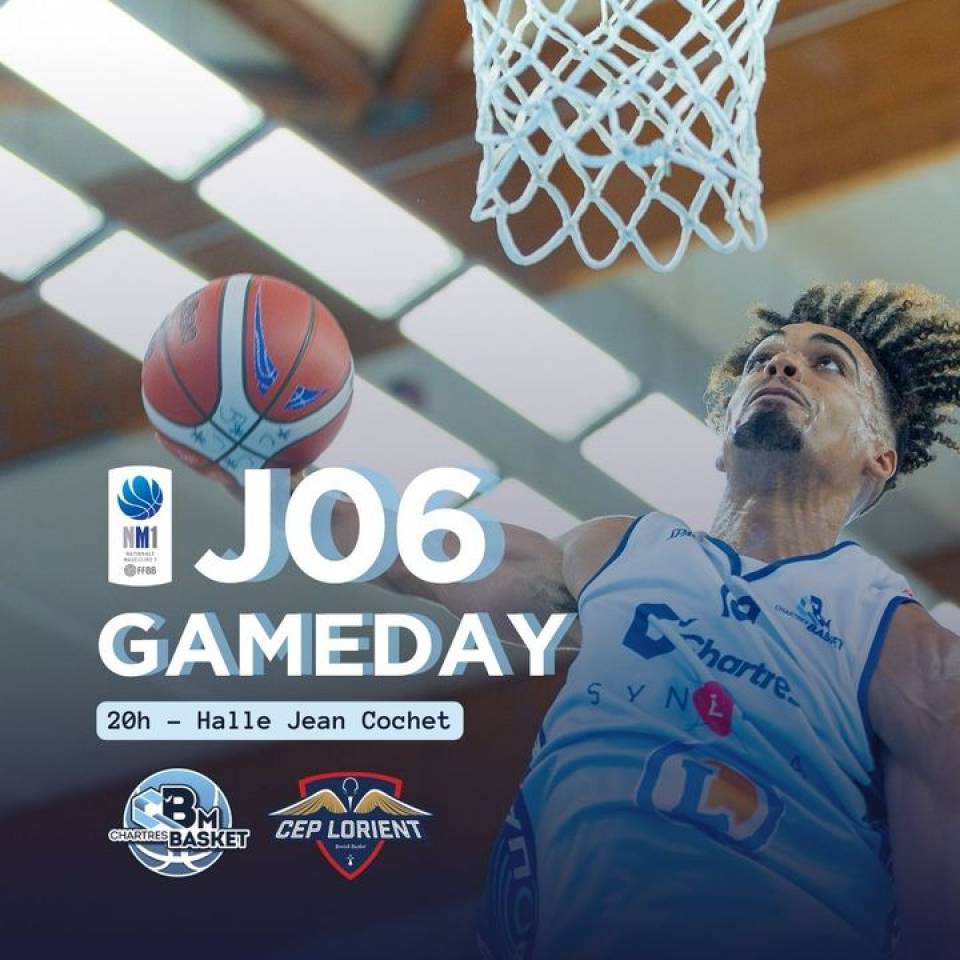 🏀 Gameday J06

🆚 @ceplorientbreizhbasket
🎟️ https://bit.ly/44V1Zdw
⌚️20h
📍Halle Jean Cochet
📺 chartrestv.fr

ℹ️ Les infos à connaître
➖ Ouverture des portes à 19h
➖ Parking grand public à l'hippodrome
➖ Buvette ouverte possibilité de payer par carte bleue !

On vous attend nombreux pour cette première officielle à la Halle Jean Cochet !

La #teamccbm a besoin de vous !

📷 @stqrt__ 

#basketnm1 #cdf #basketball #basketchartres #passionbasket #chartres #eureetloir