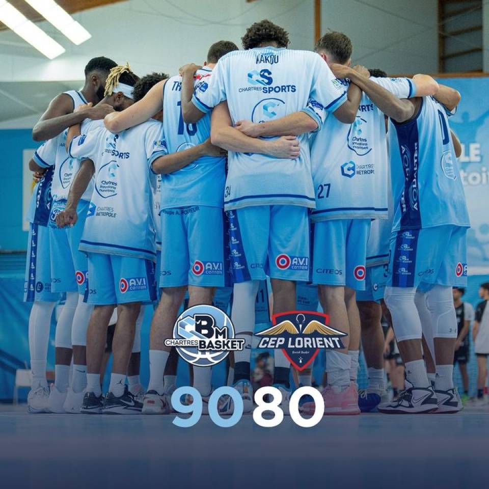 ✅ Victoire !!

La #teamccbm🔵⚪️ s'impose 90-80 face à Lorient à la halle . 

📆 Prochain RDV vendredi soir face à union Tarbes Lourdes avant de retrouver nos joueurs à Cochet le 31 octobre face à Vendée Challans basket pour un match sous le signe de Halloween !

#basketball #basketchartres #sportschartres #basketballtime