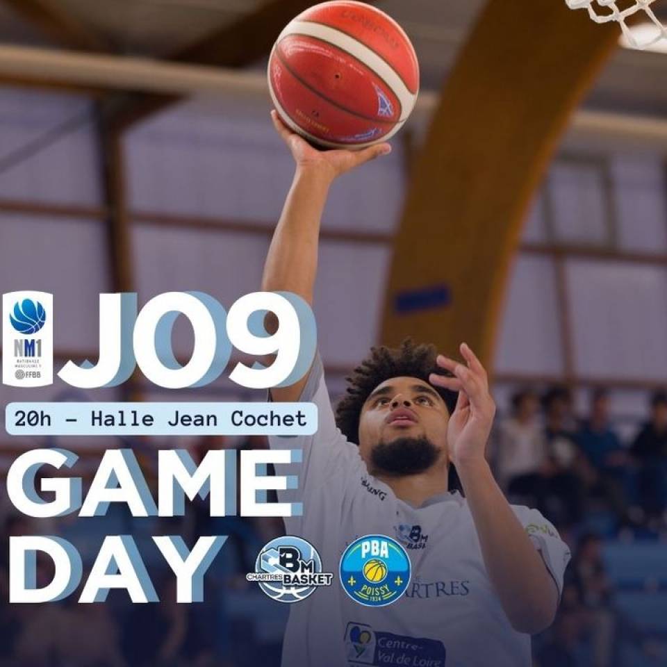 🏀 Gameday J09

🆚 Poissy Basket  
🎟️ https://bit.ly/44V1Zdw
⌚️20h
📍Halle Jean Cochet
📺 chartrestv.fr

ℹ️ Les infos à connaître
➖ Ouverture des portes à 19h
➖ Parking grand public à l'hippodrome
➖ Buvette ouverte possibilité de payer par carte bleue !

Comme d'habitude, on vous attend nombreux. La #TeamCCBM a besoin de vous pour mener ce combat !

📷 Chartres Objectif

#basketnm1 #nm1 #ffbb #basketball #basketchartres #passionbasket #chartres #eureetloir