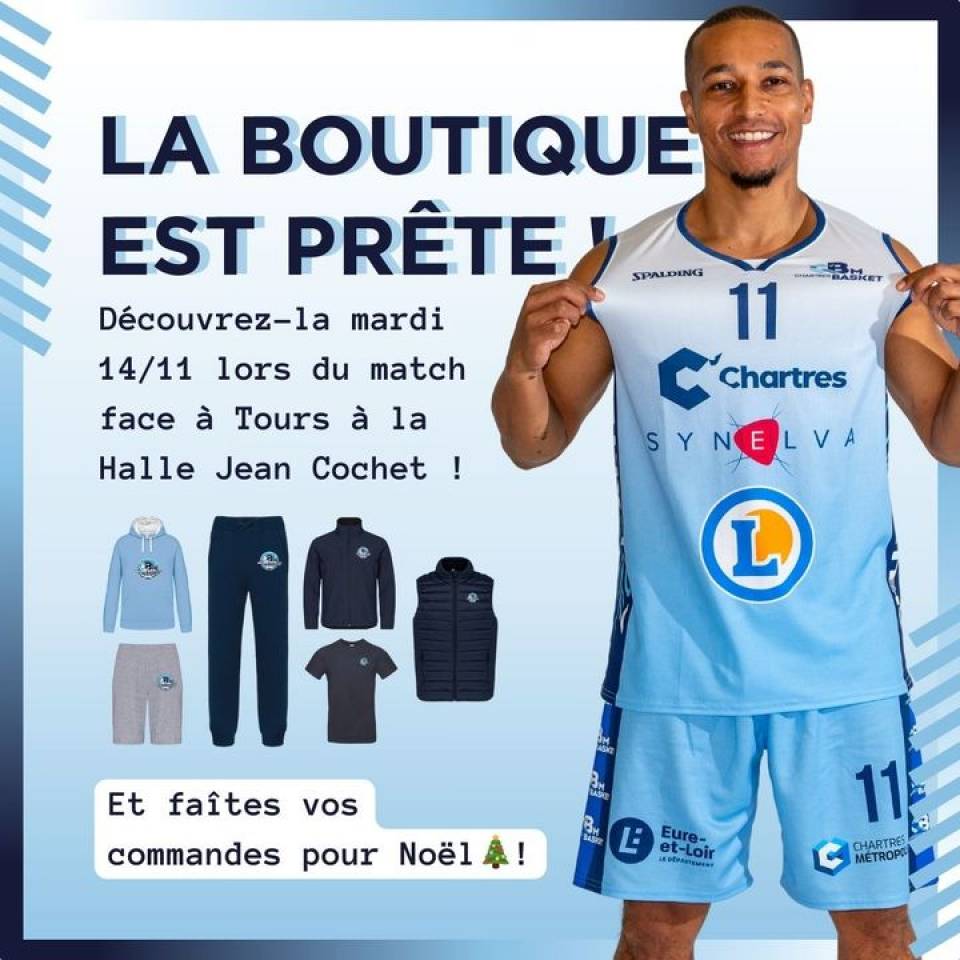 👕 La boutique des supporters est prête ! 

👉 Dès mardi soir, vous pourrez découvrir les nouveautés de notre boutique dédiée aux supporters de la #teamccbm🔵⚪️  ! 

🔵 T-shirt, sweat, bas de jogging, shorts, doudounes sans manches ... Il y en aura pour tous les goûts et tous les portefeuilles !

🎄 Ce sera également l'occasion de passer vos commandes pour Noël pour être sûr de tout recevoir à temps (date limite le 23/11)

A mardi !

#basketball #basketchartres #ffbb #nm1 #basketballmasculin #boutique #supporters #passionbasket