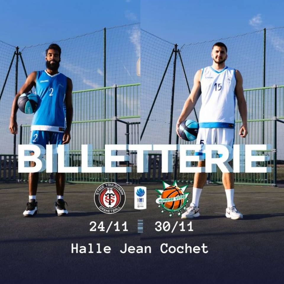 🎟️ BILLETTERIES

Pour clôturer ce mois de Novembre, nous aurons le plaisir de recevoir 2 fois en une semaine ! Au menu :

1️⃣ J13 le 24/11 à 20h face à Toulouse
1️⃣ J14 le 30/11 à 20h face à Vitré (attention, il s'agit d'un jeudi !)

Les billetteries sont déjà en ligne. Pour réserver vos places, c'est par ici 👉 bit.ly/44V1Zdw

#chartres #basketchartres #basketmasculin #nm1 #ffbb