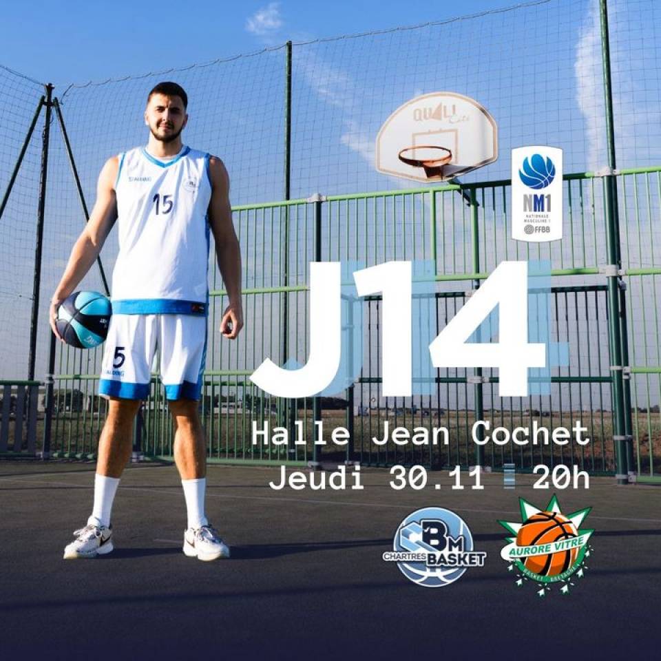 🔵 Billetterie J14

❗️Les matchs retours de la 1ère phase de la saison régulière commence jeudi sour avec la réception de Vitré !

👉 Qui n'a pas encore réservé sa place ? 

Objectif : clôturer le mois de Novembre de la meilleure des manières et ENSEMBLE !

Les infos de la J14 ici 🔽
🆚 @aurore_vitre_basket 
🎟️ https://bit.ly/44V1Zdw
📆 Jeudi 30 novembre
⌚️20h
📍Halle Jean Cochet
📺 chartrestv.fr

Ce match est parrainé par C'CIN - C'Chartres Innovations Numériques

👉 On vous attend NOMBRES, EN FORME et prêts

📷 @westcoo

#basketchartres #basketmasculin #chartres #basketball #ffbb #nm1 #sportschartres