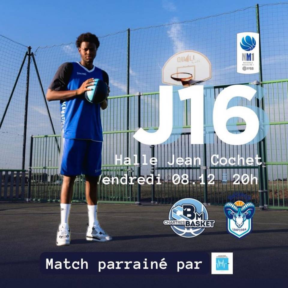 🔵 Billetterie J16

Il est encore temps de réserver sa place pour le choc de demain soir face à Quimper ! 

Les infos de la J16 ici 🔽
🆚 Béliers de Kemper  
🎟️ https://bit.ly/44V1Zdw
📆 Vendredi 7 décembre 
⌚️20h
📍Halle Jean Cochet
📺 chartrestv.fr

👉 On vous attend nombreux, en forme et prêts à encourager votre équipe !

📷 @westcoo

#basketchartres #basketmasculin #chartres #basketball #ffbb #nm1 #sportschartres