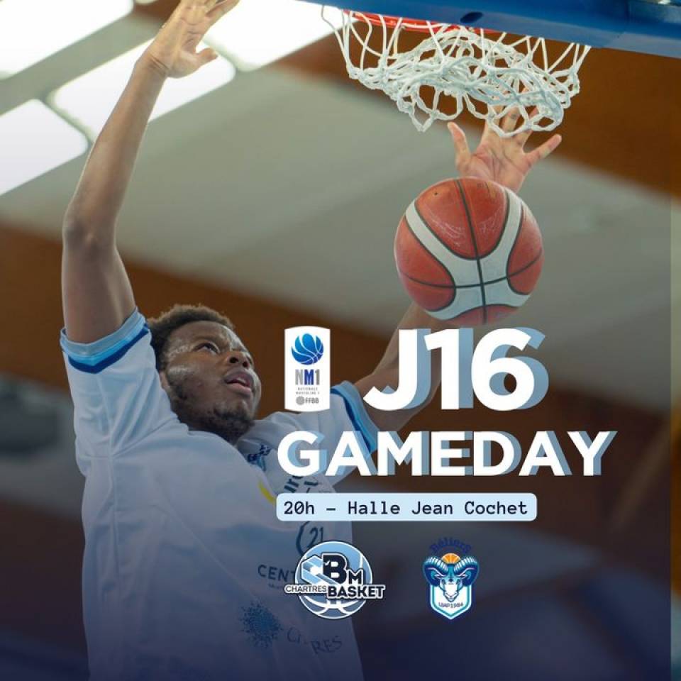 🏀 Gameday J16

🆚 Béliers de Kemper 
🎟️ https://bit.ly/44V1Zdw
⌚️20h
📍Halle Jean Cochet
📺 chartrestv.fr

👉 Ce match est parrainé par Chartres Événementiel  ! Des surprises vous attendent !
👉 La collecte au profit du Secours Populaire de Chartres est organisé par Les Bluefoxs Supporters du Basket masculin Chartrain ! Denrées alimentaires non périssables, produits d'hygiène et de puériculture sont les bienvenus ! On compte sur vous !

ℹ️ Les infos à connaître
➖ Ouverture des portes à 19h
➖ Parking grand public à l'hippodrome
➖ Buvette ouverte possibilité de payer par carte bleue !

Pas de victoire sans un public en feu ! On compte sur vous !

📷@stqr_

#basketnm1 #nm1 #ffbb #basketball #basketchartres #passionbasket #chartres #eureetloir