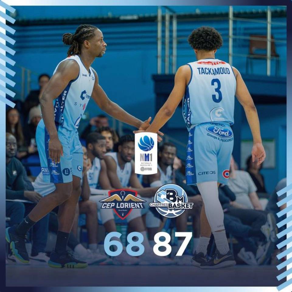 ✅ Victoire 68-87 à Lorient !

Bravo à la #teamccbm🔵⚪ qui s’impose 68-87 à Lorient pour le 1er match officiel de 2024 ! 

On commence bien l’année ! Bravo à toute l’équipe ! 

#basketball #chartres