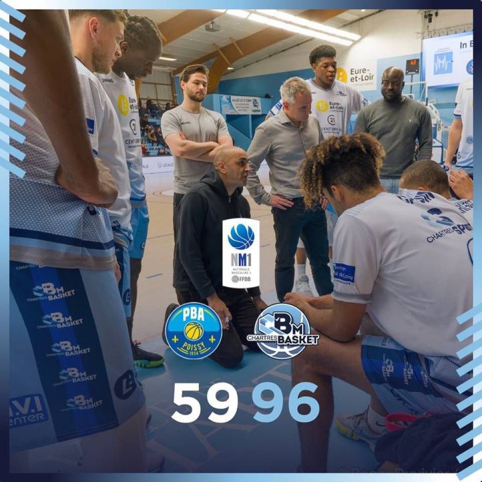 ✅ Victoire 59-96 à Poissy !

Bravo à la #teamccbm🔵⚪ qui s’impose 59-96 à Poissy !

Belle victoire ! Bravo à toute l’équipe ! 

#basketball #chartres