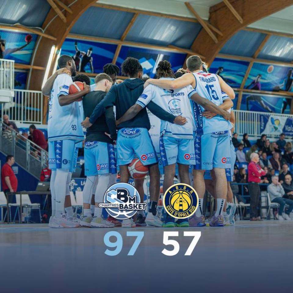 ✅ Très grosse victoire face à Berck !

La #TeamCCBM s'impose 97-57 avec la manière à la Halle pour cette 23ème journée !

Bravo à toute l'équipe qui enchaine les victoires à quelques journées de la fin de la phase aller. 

Vivement la suite ! Et ça passe par un gros déplacement à Tours mardi. On vous le rappelle 👉 Tours n'est qu'à 2 petites heures de Chartres 😉

Bon week-end à tous !