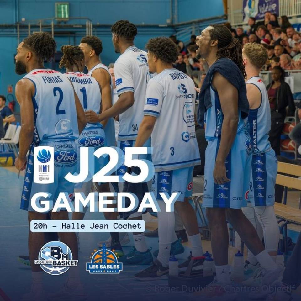 🏀 Gameday J25

Pour ce dernier match de la phase 1 à Cochet, nous mettrons à l'honneur l'UNICEF puisque l'intégralité des fonds de la tombola de la soirée sera reversée à au Fond d'urgence de l'association. Soyez généreux !

🆚 Les Sables Vendée Basket 
🎟️ https://bit.ly/44V1Zdw
⌚️20h
📍Halle Jean Cochet
📺 chartrestv.fr

ℹ️ Les infos à connaître
➖ Ouverture des portes à 19h
➖ Parking grand public à l'hippodrome
➖ Buvette ouverte possibilité de payer par carte bleue !
➖ Possibilité de commander son maillot repliqua extérieur à a boutique !

Pas de victoire sans un public en feu ! On compte sur vous !

📷 Roger Duvivier / Chartres Objectif

#basketnm1 #nm1 #ffbb #basketball #basketchartres #passionbasket #chartres #eureetloir