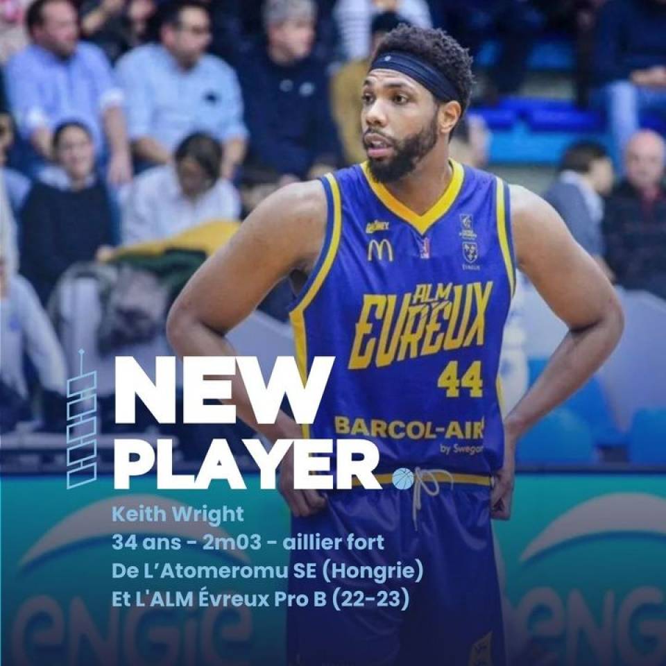 🏀 Joker médical 

Suite à la blessure d’Ange cette semaine, le club a fait appel à Keith André Wright  le temps qu’il se rétablisse. 
Il rejoint l’équipe des aujourd’hui et jouera au poste d’ailier fort. 

Nous lui souhaitons la bienvenue et lui donnons rendez-vous samedi 9 mars à la Halle Jean Cochet pour le #Game1 de cette 2ème phase! 

#basketball #basketchartres #passionbasket #basketmasculin #ffbb #nm1 #basketballplayers #chartres