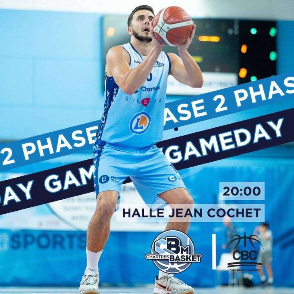 🏀 Gameday

🆚 @caenbc14 
🎟️ https://bit.ly/44V1Zdw
⌚️20h
📍Halle Jean Cochet
📺 chartrestv.fr

ℹ️ Les infos à connaître
➖ Ouverture des portes à 19h
➖ Parking grand public à l'hippodrome
➖ Buvette ouverte possibilité de payer par carte bleue !

📷@stqr_

#basketnm1 #nm1 #ffbb #basketball #basketchartres #passionbasket #chartres #eureetloir