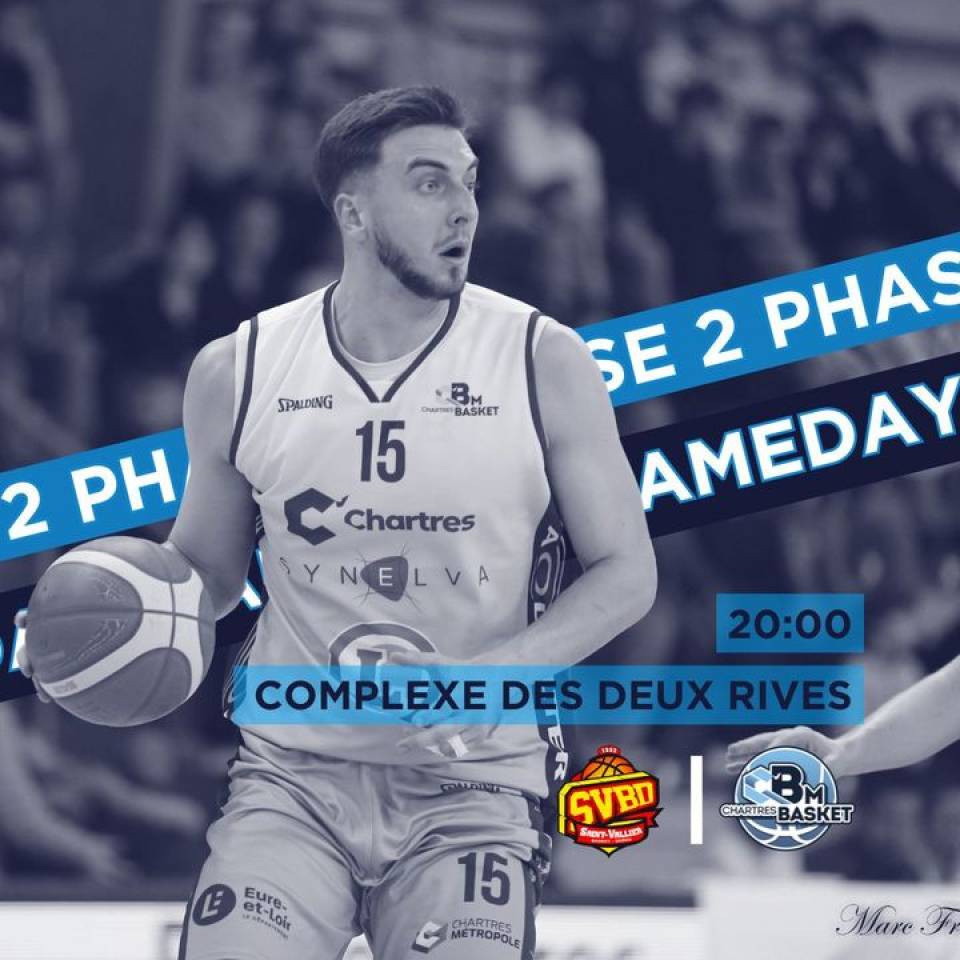 🏀 Gameday

✅ Game 8 // Phase 2
🆚 @saintvallierbasketdrome 
⌚️20h
📍Complexe des Deux Rives
📺 https://www.youtube.com/@saint-vallierbasketdrome4687

#basketnm1 #nm1 #basketball #basketchartres #passionbasket #chartres #eureetloir #PourLaProB #objectifproB