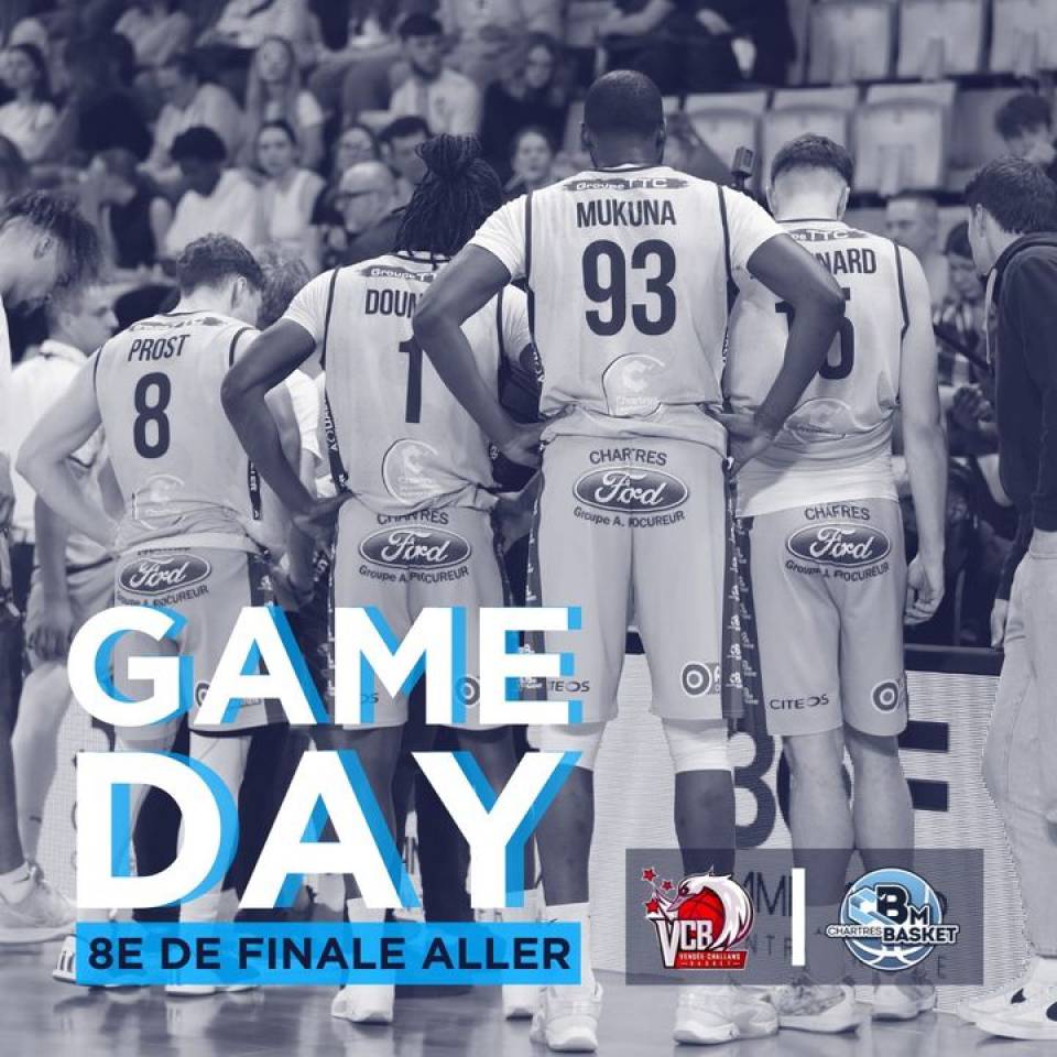 🏀 En mode #PlayOffs !

C'est parti pour un nouveau chapitre (le dernier !) pour notre #TeamCCBM et ça commence ce soir à Challans pour ces 8èmes de finale aller !

✅ 8e de finale aller
🆚 @vcbofficiel
⌚️20h
📍Salle Michel Vrignaud
📺 Page Facebook ou YouTube du VCB

#basketnm1 #nm1 #basketball #basketchartres #passionbasket #chartres #eureetloir #PourLaProB #objectifproB