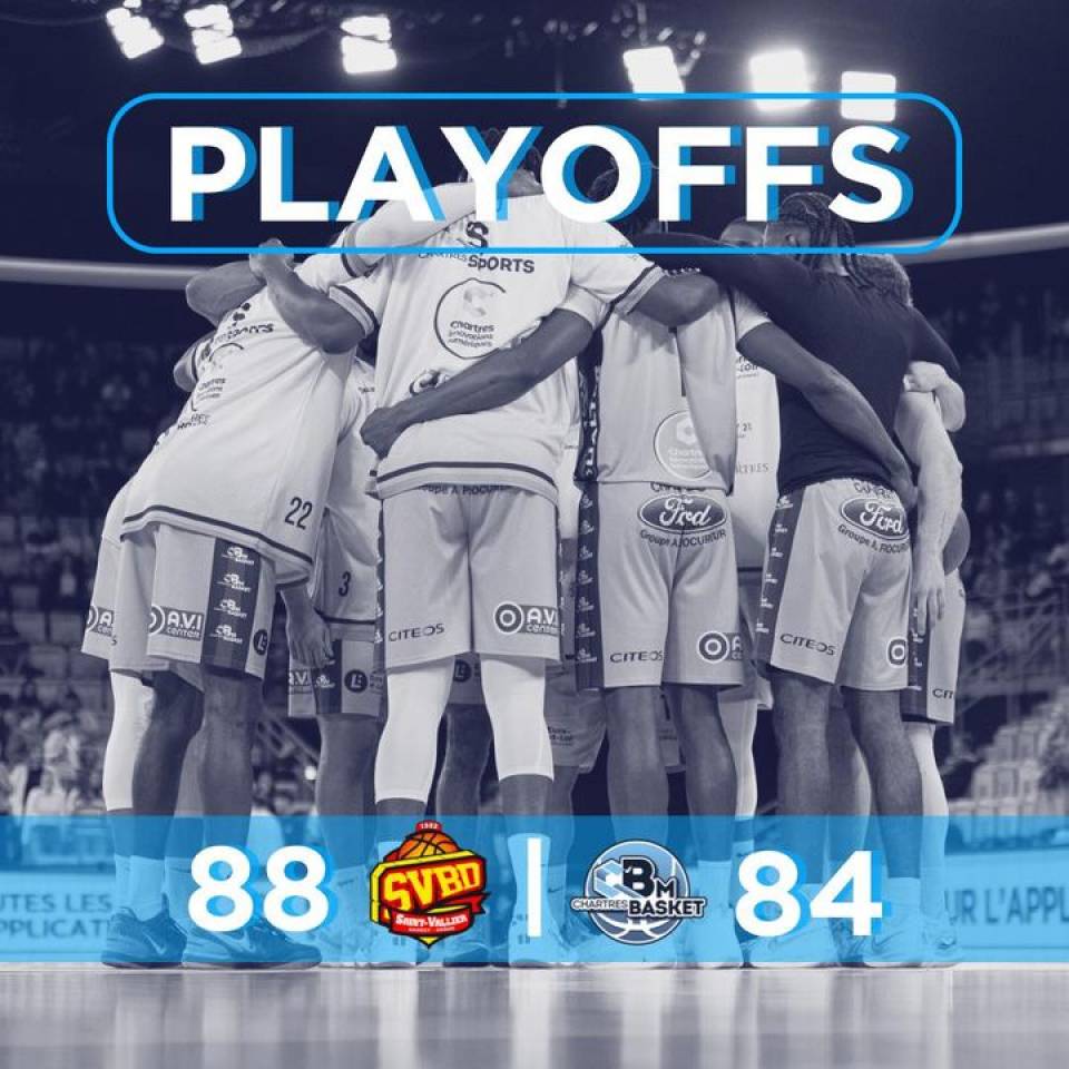 ❌ Défaite 88-84 à Saint-Vallier 

Pour rester dans la course, la #teamCCBM va devoir être autoritaire au Colisée vendredi et décrocher la victoire qui nous mènera à la belle le dimanche ! 

Chartrains, Chartraines, pas le choix : on annule ses plans du week-end prochain et on vient encourager nos joueurs qui auront besoin de tout le monde pour s’imposer. 

On le sait : au Colisée, rien n’est impossible tant que vous êtes là !

La billetterie est dispo ici 👉 www.old.ccbm.fr ! 

#basketchartres #basketball #nm1 #playoffs #playoffsnm1 #chartres #eureetloir #passionbasket
